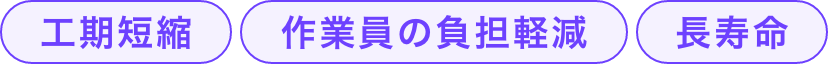 工期短縮・作業員の負担軽減・長寿命